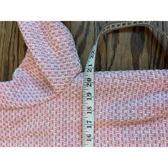 Enrico Baldini Pink Tweed Cropped Blazer Jacket Size 14 Made in USA Career Work - Picture 5 of 7